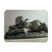 Tijger die een alligator vertrekt, 1832 (brons) magneet (Horizontaal)