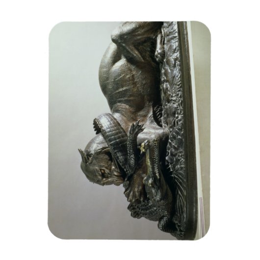 Tijger die een alligator vertrekt, 1832 (brons) magneet (Verticaal)