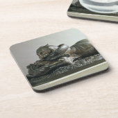 Tijger die een alligator vertrekt, 1832 (brons) onderzetter (Linkerzijde)