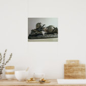 Tijger die een alligator vertrekt, 1832 (brons) poster (Keuken)