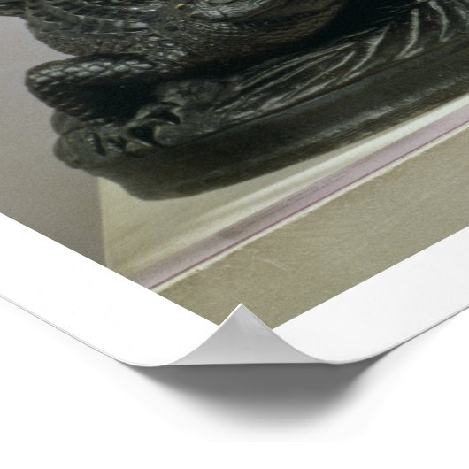 Tijger die een alligator vertrekt, 1832 (brons) poster (Hoek)