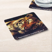 Tijger die je kijkt kartonnen onderzetters (Schuin)