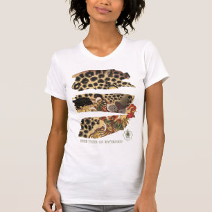 Tijger die kip eet. Japanse  kunst. T-shirt