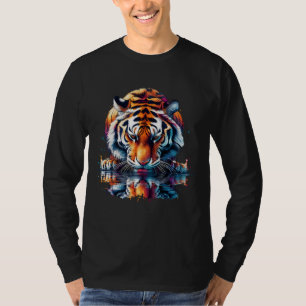 Tijger die reflectie in water bekijkt t-shirt