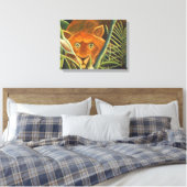 tijger die uit gras komt door Henri Rousseau Canvas Afdruk (Insitu (Slaapkamer))