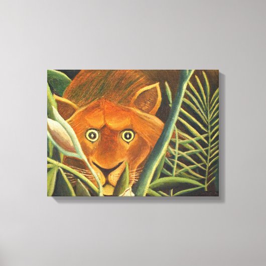 tijger die uit gras komt door Henri Rousseau Canvas Afdruk (Voorkant)