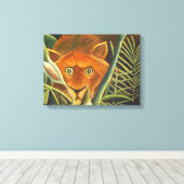 tijger die uit gras komt door Henri Rousseau Canvas Afdruk (Insitu (Houten vloer))