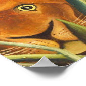 tijger die uit gras komt door Henri Rousseau Poster (Hoek)