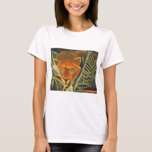 tijger die uit gras komt door Henri Rousseau T-shirt