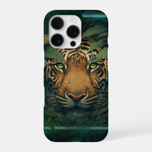 Tijger die zich in het gebladerte verstoppert iPhone 16 pro hoesje