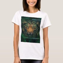 Tijger die zich in het gebladerte verstoppert t-shirt