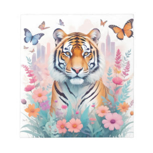 Tijger Dier Natuur Bos Oerwoud Bloemen Notitieblok