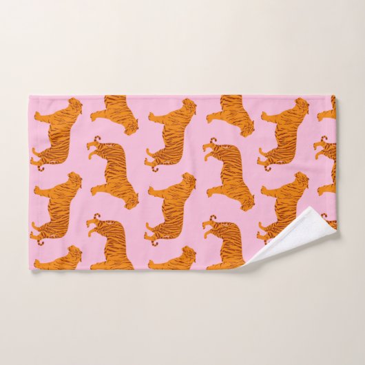 Tijger Dier Roze Modern Bad Handdoek (Handdoek)