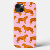 Tijger Dier Roze Modern Case-Mate iPhone Case (Achterkant)