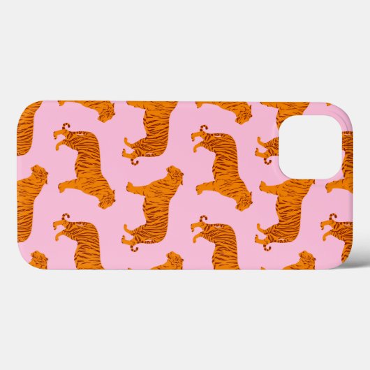 Tijger Dier Roze Modern Case-Mate iPhone Case (Achterkant (horizontaal))