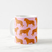 Tijger Dier Roze Modern Koffiemok (Voorkant links)
