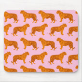 Tijger Dier Roze Modern Muismat (Voorkant)