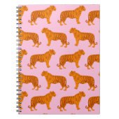 Tijger Dier Roze Modern Notitieboek (Voorkant)