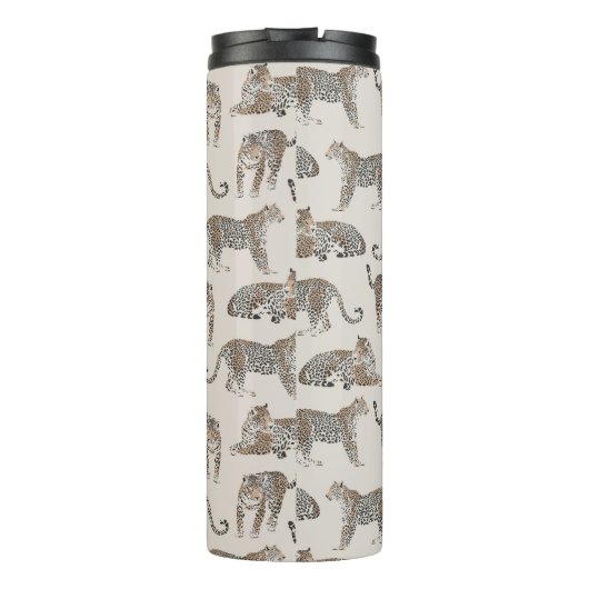 Tijger Dier Roze Modern Thermosbeker (Achterkant)