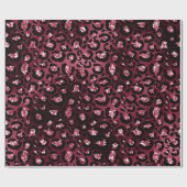 Tijger Dier Zwart Vonk Marsal Glitter Bourgogne Cadeaupapier (Vlak)