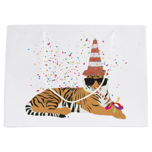 tijger - dieren met een partij groot cadeauzakje (Voorkant)