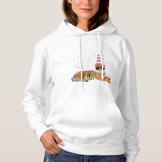 tijger - dieren met een partij hoodie (Voorkant)