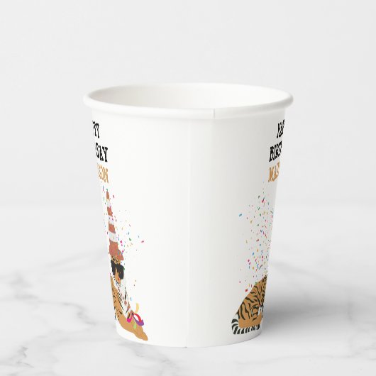 tijger - dieren met een partij papieren bekers (Rechts)