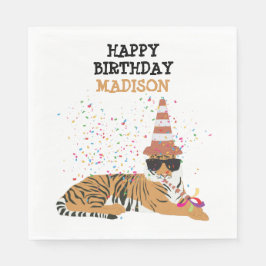 tijger - dieren met een partij servet