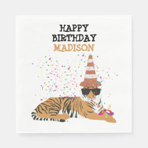 tijger - dieren met een partij servet