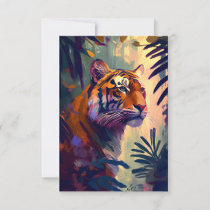 Tijger Dierenportret Schilderij Wildlife Outdoors Bedankkaart