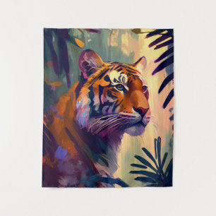 Tijger Dierenportret Schilderij Wildlife Outdoors Wandkleed