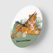 Tijger, dierlijk oerwoud ronde klok (Hoek)