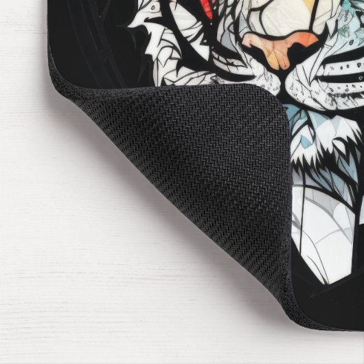 Tijger Dierportret Glas in lood Wildlife Free Muismat (Hoek)