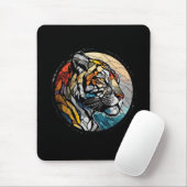 Tijger Dierportret Glas in lood Wildlife Free Muismat (Met muis)