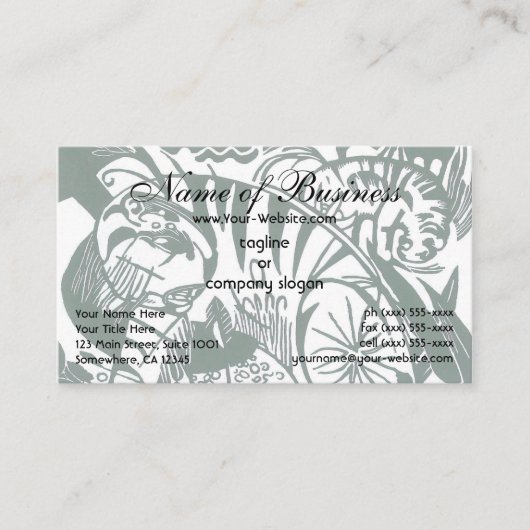 Tijger door Franz Marc;  expressionistische dieren Visitekaartje (Voorkant)