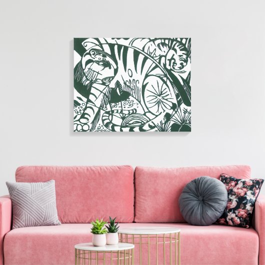 Tijger door Franz Marc, expressionistische kunst Canvas Afdruk (Insitu (Woonkamer))