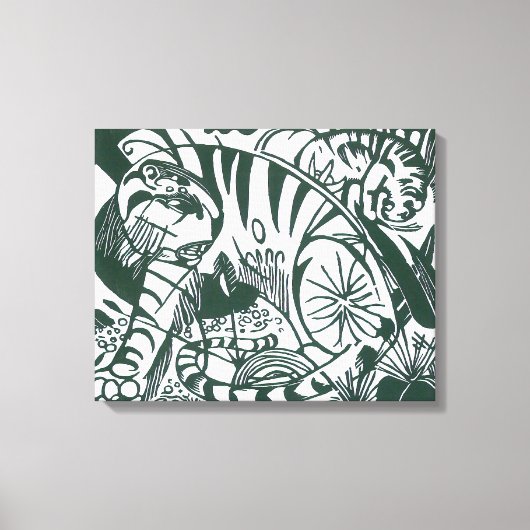 Tijger door Franz Marc,  expressionistische kunst Canvas Afdruk (Voorkant)