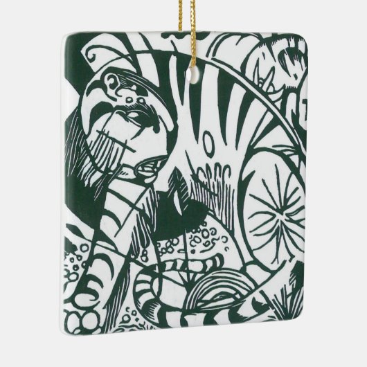 Tijger door Franz Marc, expressionistische kunst Keramisch Ornament (Rechts)