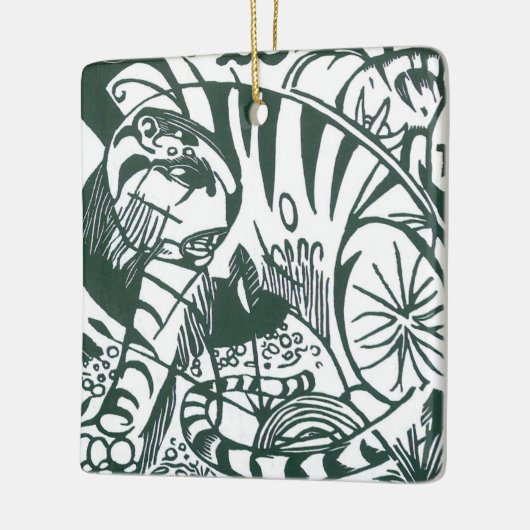 Tijger door Franz Marc, expressionistische kunst Keramisch Ornament (Links)