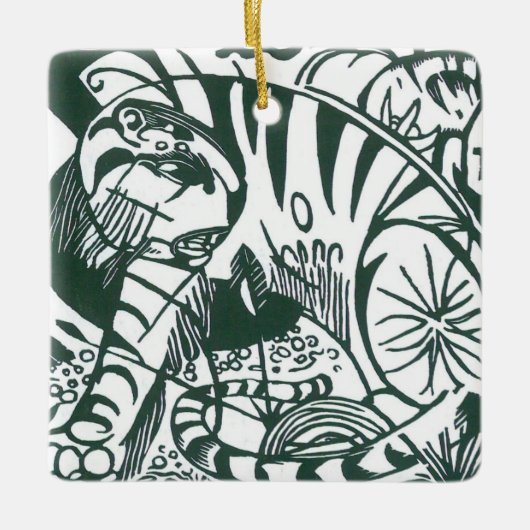 Tijger door Franz Marc, expressionistische kunst Keramisch Ornament (Voorkant)