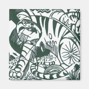 Tijger door Franz Marc, expressionistische kunst Magneet