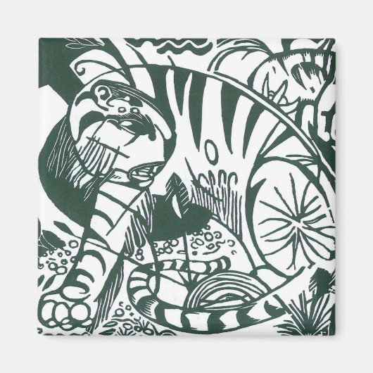 Tijger door Franz Marc,  expressionistische kunst Magneet (Voorkant)