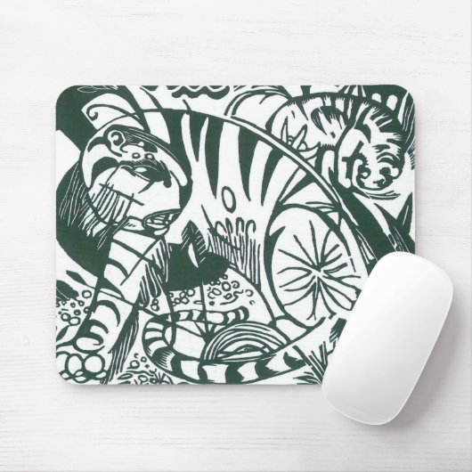 Tijger door Franz Marc, expressionistische kunst Muismat (Met muis)