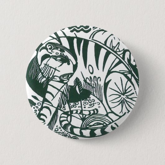 Tijger door Franz Marc,  expressionistische kunst Ronde Button 5,7 Cm (Voorkant)
