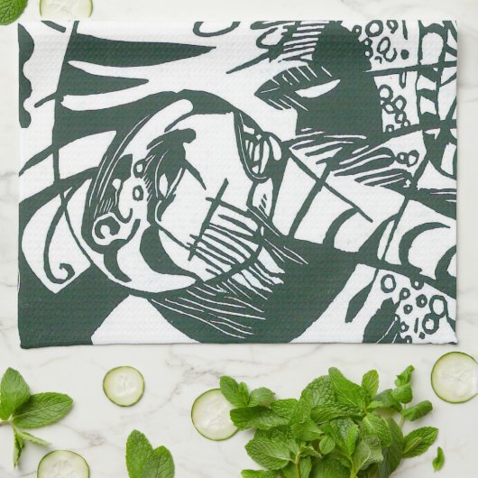 Tijger door Franz Marc,  expressionistische kunst Theedoek (Gevouwen)