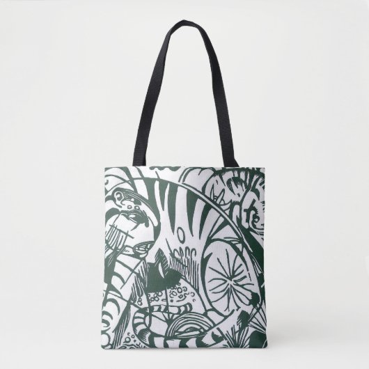 Tijger door Franz Marc,  expressionistische kunst Tote Bag (Voorkant)