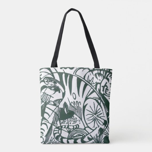Tijger door Franz Marc,  expressionistische kunst Tote Bag (Achterkant)