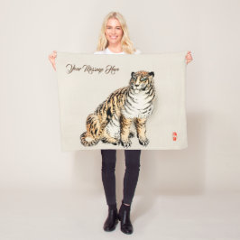 Tijger door Kōno Bairei Japanse illustratie Fleece Deken