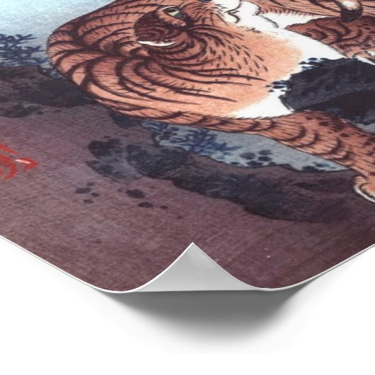 Tijger door Moonlight Poster (Hoek)