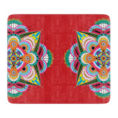 Tijger Dragon Mandala Glass Cutting Board 7.5 x 6. Snijplank (Voorkant)